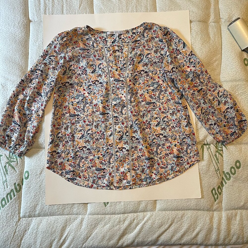 Small -  Collective Concepts - Warner Lattice Detail Blouse